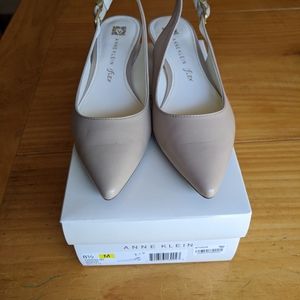 Anne Klein Nude sling backs